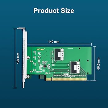 Amazon.com: ‌ipolex PCIe 4.0 x16 to Dual SFF-8654 8i U.2 NVMe SSD